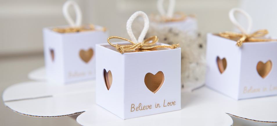 Boite dragées mariage original - Believe in Love