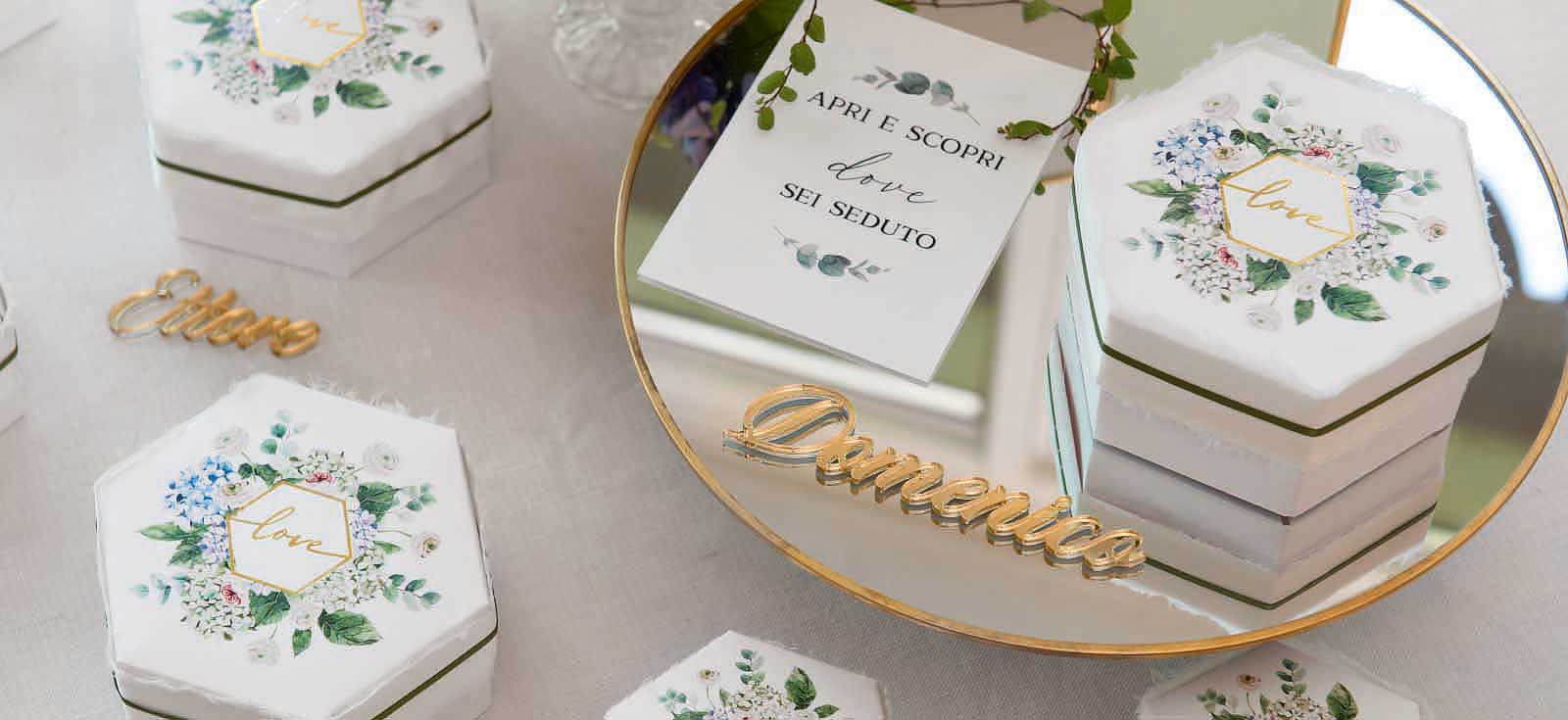 Wedding gift boxes - Bianco Green