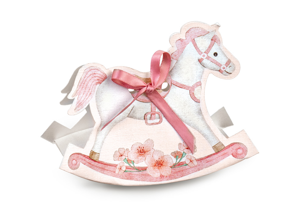 Cavallo a dondolo - Cavallino rosa